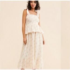 Nothing Fits But Shoulder Tie Maternity Floral Midi Dress Size M/L